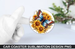 4Th Of July Butterfly Car Coaster Sublimation PNG Design Product Image 1