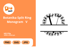 Botanika Split Ring Monogram Product Image 1
