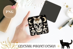 Celestial Moon Magnet, Gothic Skull Magnet Template Product Image 1