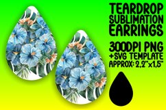 Teardrop Earrings with Floral Sublimation Design Product Image 1