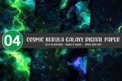 Cosmic Nebula Galaxy Digital Paper Product Image 1