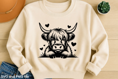 Highland Cow SVG Design for T-Shirts and Mugs Product Image 1