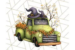 Halloween Cottagecore Truck PNG Clipart, Fall Style Clip Art Product Image 2