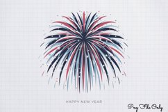 Happy New Year Fireworks Clipart PNG Product Image 1