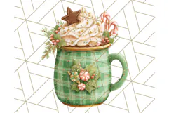 Christmas Coffee Mugs Clipart PNG Festive Cups Product Image 2