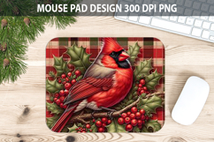 Christmas Cardinal Mouse Pad Sublimation - Animal PNG Design Product Image 1