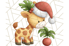 Safari Christmas PNG Clipart, Cute Jungle Animal Art Product Image 2