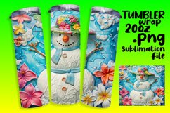 Christmas Cheer Snowman Tumbler Wrap 20oz Summer Spirit Product Image 1