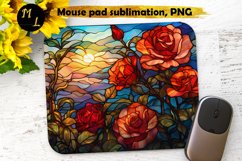 Stained glass Roses Mouse pad design,Roses mousepad png Product Image 1