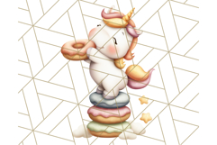 Cute Dessert Unicorn PNG Clipart with Cupcakes &amp; Candies Product Image 2