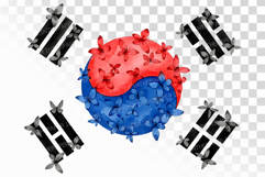 Butterfly Taegeukgi National Flag Harmony PNG Korean Product Image 1