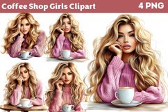 Coffee Shop Girls Clipart PNG Product Image 1