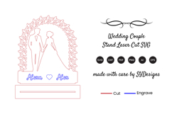 Wedding Couple Stand Laser Cut SVG Product Image 2