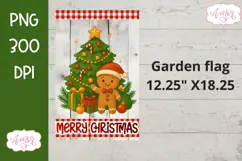 Merry Christmas garden flag PNG, Gingerbread man PNG design Product Image 2