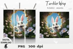3D Easter Tumbler Wrap, easter bunny , tumbler design Product Image 1