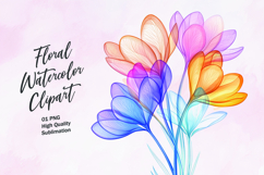 Watercolor floral clipart sublimation Product Image 1