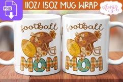 Football Mom mug wrap sublimation PNG, Fall Mug PNG Product Image 1