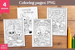 Valentine Kids Coloring Pages Cute Animal Coloring Pages Product Image 1