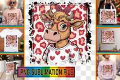 Radiant PNG TSHIRT Art, Cute Cow Product Image 1