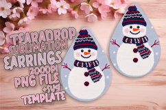 Sophisticated Teardrop Earrings PNG Artwork , Snowman Product Image 1