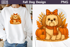 Fall Dogs Clipart | Autumn Puppy Sublimation Bundle Product Image 24