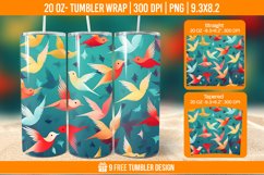 Sparrow Tumbler Wrap Designs, Sublimation Wrap Product Image 1