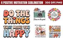 Positive Motivation Sublimation Bundle PNG Product Image 3