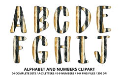 Halloween Alphabet Clipart PNG, watercolor letters doodle Product Image 2