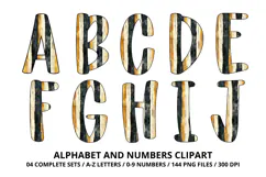 Halloween Alphabet Clipart PNG, watercolor letters doodle Product Image 2