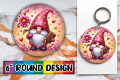 Valentines Gnome - Circle, Keychain, Coaster Art Product Image 1