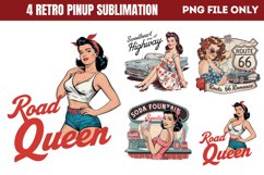 Glamour on the go PNG, Retro PinUp Sublimation PNG Product Image 1