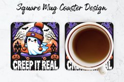 Creep it Real Mug coaster | Coaster | Sublimation Design Product Image 1
