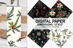 Christmas Embroidery Seamless Digital Paper Product Image 1