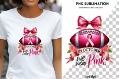 In Ocrober We Wear Pink, Coquette Stronger Than Cancer Tee Product Image 1