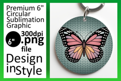 Creative Circle PNG Sublimation Design , Butterfly Product Image 1