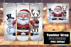 Santa Claus Cartoon Tumbler Wrap Sublimation 20oz Product Image 1