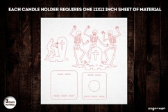 Dancing Skeletons Candle Holder SVG | Laser Cut | SVG Product Image 3
