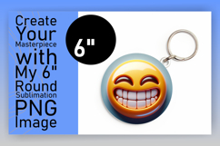 Chic Round Design for Keychain PNG , 3D Emoji Product Image 1