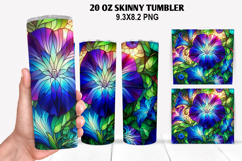 Flower Skinny Tumbler 20oz Wrap Design, Flowers Tumble PNG Product Image 1