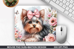 Yorkies Mouse Pad Sublimation, Animals Mouse Pad PNG Design Product Image 1