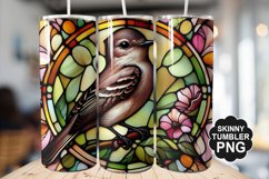 Eastern Phoebe Single Bird Stained Glass - Tumble Design Product Image 1