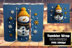 3D Snowman Tumbler Sublimation Wrap Holiday Cheer Product Image 1