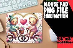 Sweet Mouse Pad Design Sublimation, Valentine Bear Product Image 1