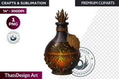 Magical Potion Bottles PNG, Fantasy Witchcraft Clipart witch Product Image 1