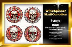 Skull Canadian Flag Wind Spinner Sublimation - 04 Variation Product Image 1