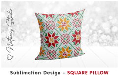 Cozy Christmas Knitted Design - Sublimation Square Pillow Product Image 1