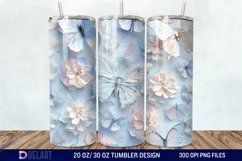 3d Pastel Butterflies &amp; Flowers Tumbler Wrap Product Image 1