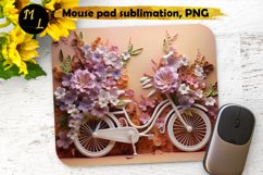 Flowers mousepad design,Spring bicycle Mouse pad sublimation Product Image 1