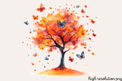 Pastel Spring Trees Clipart PNG Product Image 1