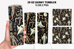 Ghost Skinny Tumbler 20oz Wrap Design, Halloween Tumbler Product Image 1